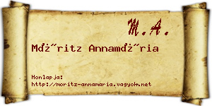 Móritz Annamária névjegykártya